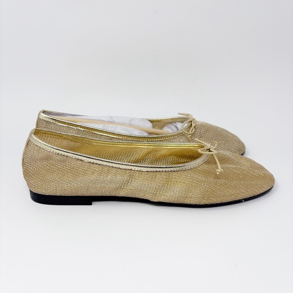 Mango Gold Mesh Ballet Flats 7.5 - Picture 2 of 7